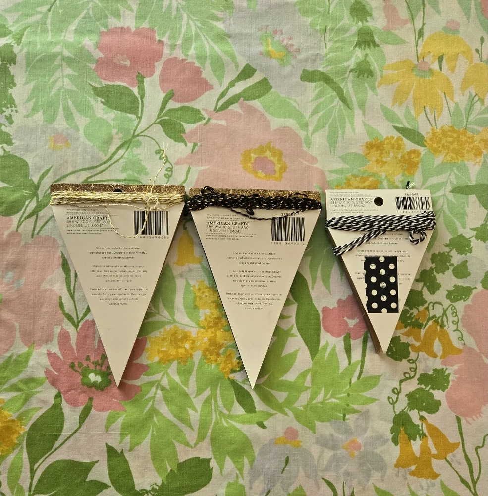 Paper Pennant Flags Lot Of 3